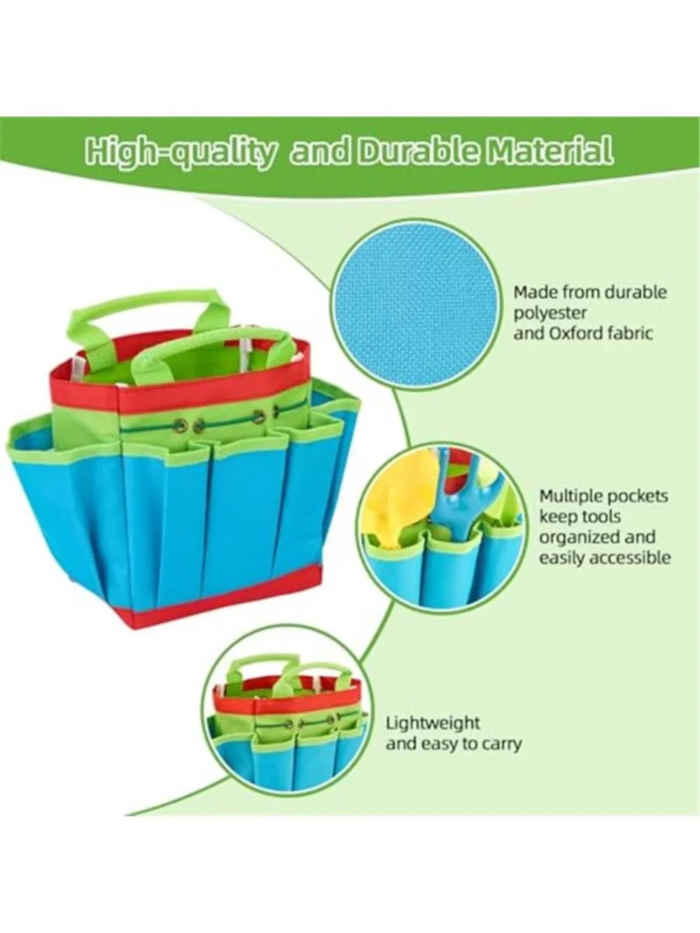 Kids Gardening Tool Set Watering Can Tote Bag Gloves Shovel Rake Garden Toys
